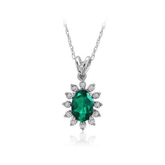 Висулка с диаманти и смарагд 0.45 карата